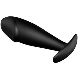 Plug anal Pretty Love noir en silicone, 10 × 3 cm.
