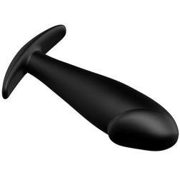 Plug anal Pretty Love noir en silicone, 10 × 3 cm.