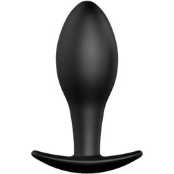 Plug anal ancre silicone 8,5 cm en Silicone noir 8.5 cm vu de face