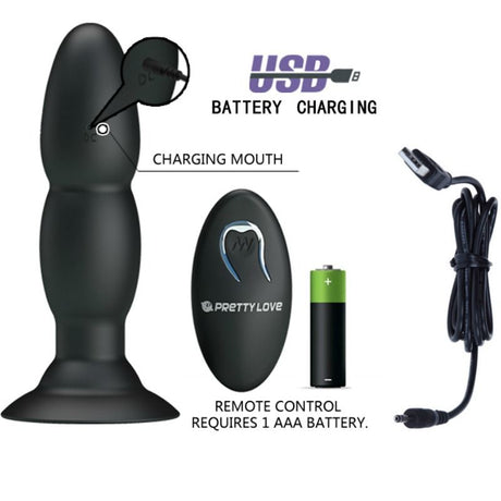 PRETTY LOVE VIBRATEUR PLUG ET ROTATION PAR TELECOMMANDE
