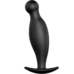 Plug anal silicone ergonomique 11,7 cm en Silicone noir 11.7 cm vu de face