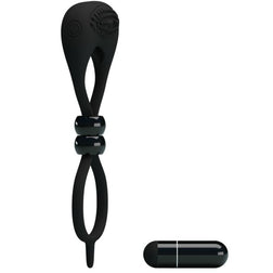 Double cockring vibrant silicone pénis et testicules — gros plan