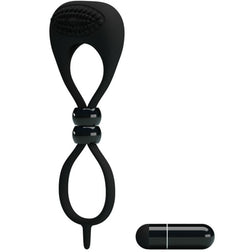 Double cockring vibrant silicone pénis et testicules — vue détaillée