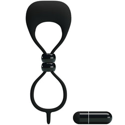 Double cockring vibrant silicone pénis et testicules — en situation