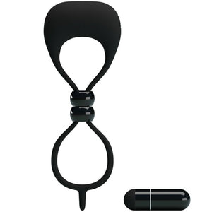 Double cockring vibrant silicone pénis et testicules — en situation