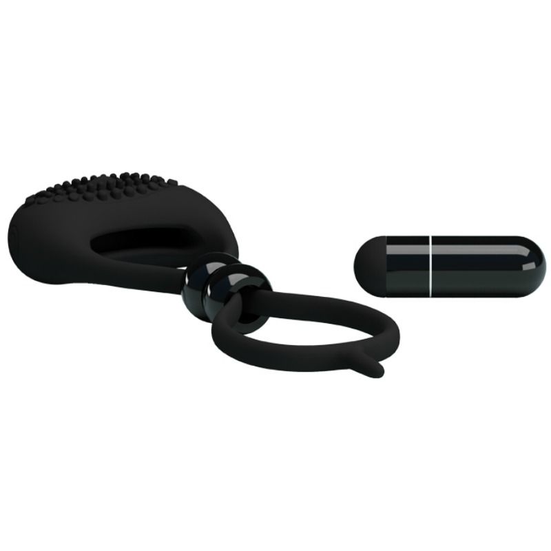 Double cockring vibrant silicone pénis et testicules — texture visible