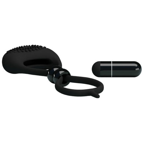 Double cockring vibrant silicone pénis et testicules — texture visible