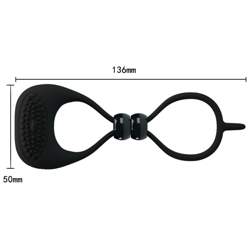 Double cockring vibrant silicone pénis et testicules — autre angle