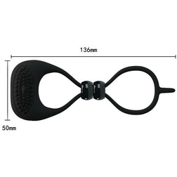 Double cockring vibrant silicone pénis et testicules — autre angle