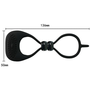 Double cockring vibrant silicone pénis et testicules — autre angle
