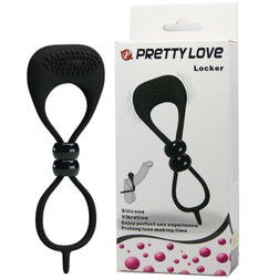 Double cockring vibrant silicone pénis et testicules — vue de profil