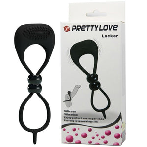 Double cockring vibrant silicone pénis et testicules — vue de profil