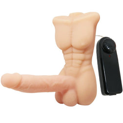 Torse masculin vibrant pénis réaliste — gros plan
