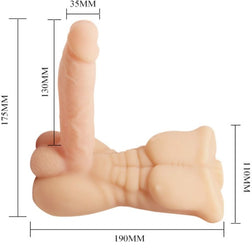 Torse masculin vibrant pénis réaliste — en situation