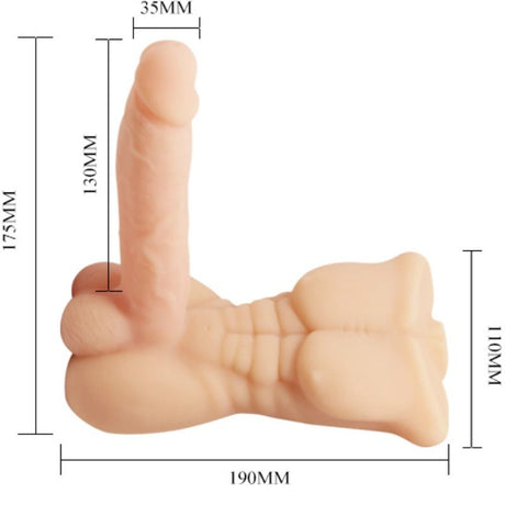 Torse masculin vibrant pénis réaliste — en situation