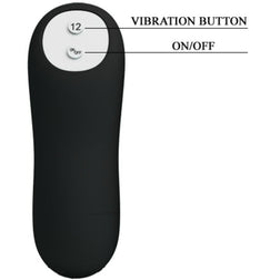 PRETTY LOVE PLUG ANAL EN SILICONE FORME PENIS ET 12 MODES DE VIBRATION NOIR