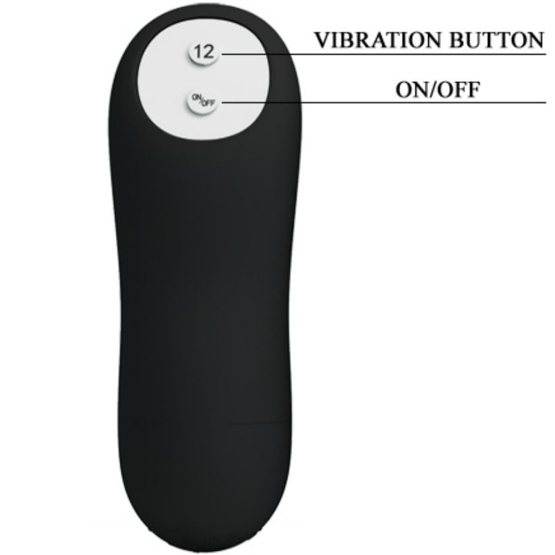 PRETTY LOVE PLUG ANAL SILICONE EXTRA STIMULATION ET 12 MODES DE VIBRATION NOIR