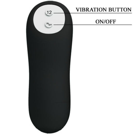 PRETTY LOVE PLUG ANAL SILICONE EXTRA STIMULATION ET 12 MODES DE VIBRATION NOIR