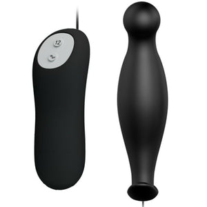 Plug vibrant prostatique 12 modes avec télécommande filaire — gros plan