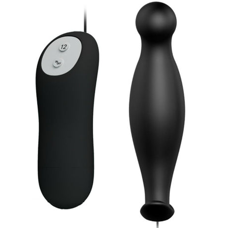 Plug vibrant prostatique 12 modes avec télécommande filaire — gros plan