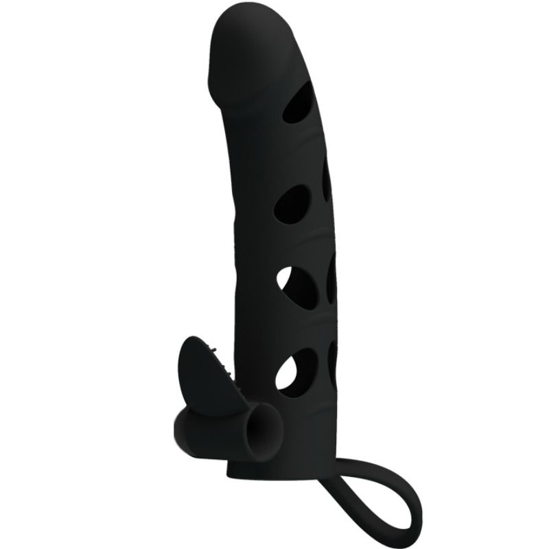 Gaine pénienne vibrante silicone 15,2 cm + cockring · Pretty Love Male · Gaines & extensions