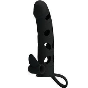 Gaine pénienne vibrante silicone 15,2 cm + cockring · Pretty Love Male · Gaines & extensions