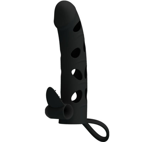 Gaine pénienne vibrante silicone 15,2 cm + cockring · Pretty Love Male · Gaines & extensions