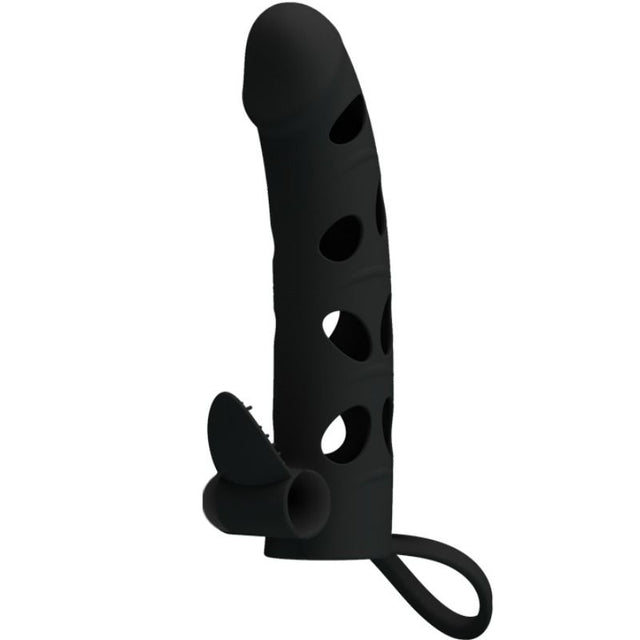 Gaine pénienne vibrante silicone 15,2 cm + cockring · Pretty Love Male · Gaines & extensions