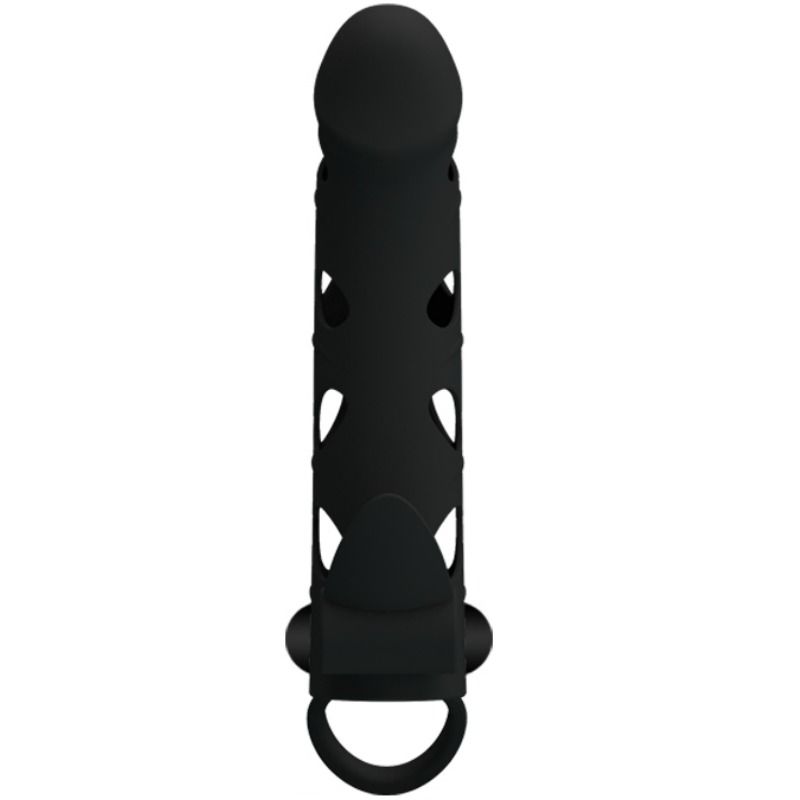 Gaine pénienne vibrante silicone 15,2 cm + cockring — vue détaillée
