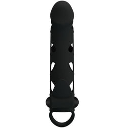 Gaine pénienne vibrante silicone 15,2 cm + cockring — vue détaillée