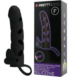 Gaine pénienne vibrante silicone 15,2 cm + cockring — emballage