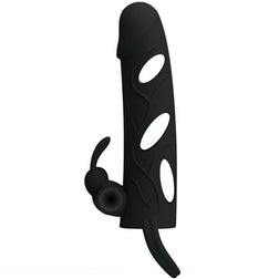 Gaine pénienne PRETTY LOVE - HOUSSE EN SILICONE AVEC VIBRATION 14 CM 1.0 vu de face