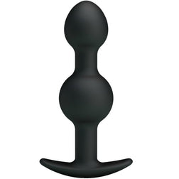 Chapelet anal Pretty Love noir en silicone à billes lestées 10,3 cm — détail