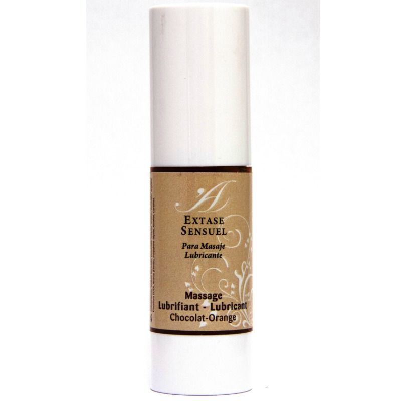 Lubrifiant massage chocolat-orange 30 ml pompe — vue de profil