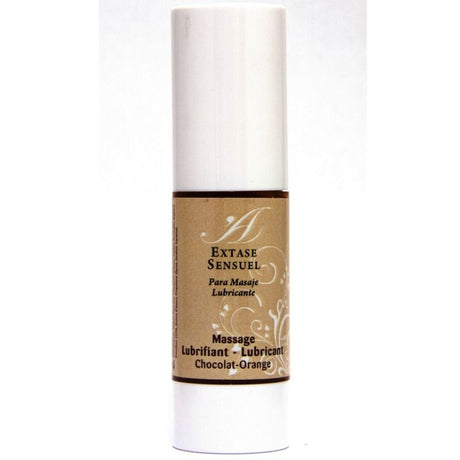 Lubrifiant massage chocolat-orange 30 ml pompe — vue de profil