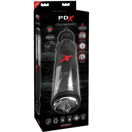 Masturbateur automatique rotation + va-et-vient 3 gaines interchangeables — vue de profil