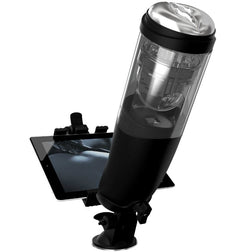Masturbateur automatique rotation + va-et-vient 3 gaines interchangeables - en situation