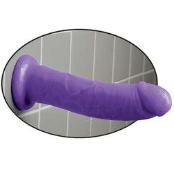 Gode réaliste violet courbé ventouse 20 cm - gros plan produit