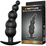 Plug anal boules graduées silicone noir 11,8 cm · Pretty Love Bottom · Plugs
