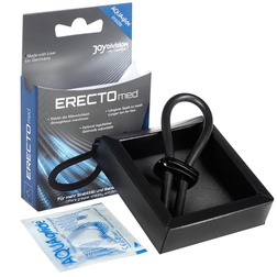Cockring lacet silicone noir — vue de profil