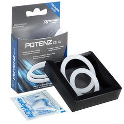 Cockring Joydivision Potenzduo Duo s silicone blanc taille M — Potenzduo en Silicone blanc vu de face