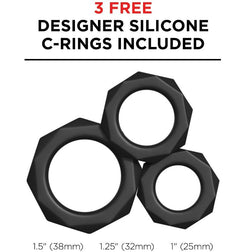 Trois anneaux péniens en silicone noir de tailles différentes