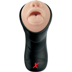 Vue de face masturbateur bouche vibrant avec langue et cavité