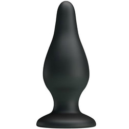 Plug anal silicone noir 15,4 cm avec ventouse — Party Up noir vu de face