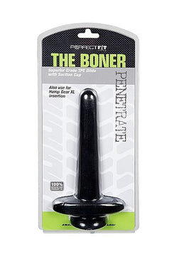Gode noir lisse The Boner à ventouse 20 cm — vue de face