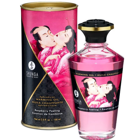 Huile de massage chauffante comestible framboise 100 ml — Shunga · Shunga Oils · Huiles aromatisées