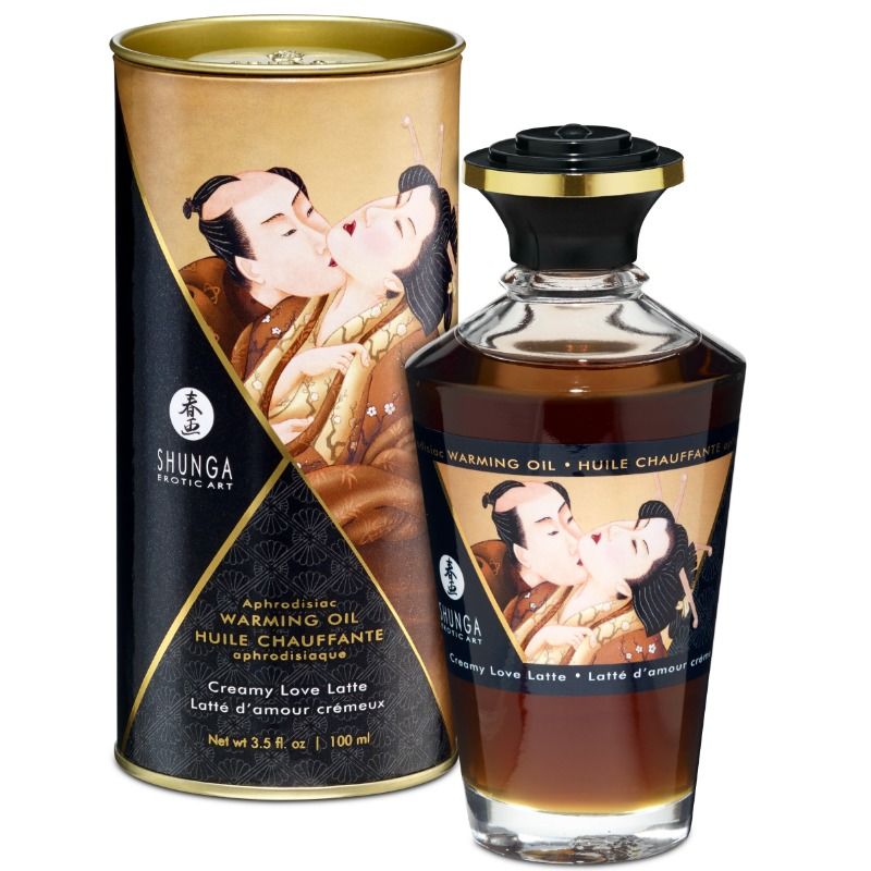 SHUNGA HUILE DE MASSAGE A EFFET CHALEUR SAVEUR CREAMY LOVE LATTE 100 ML