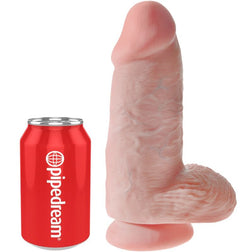 Flesh-coloured Chubby realistic PVC dildo, 22.9 cm overall and 7.6 cm maximum diameter.