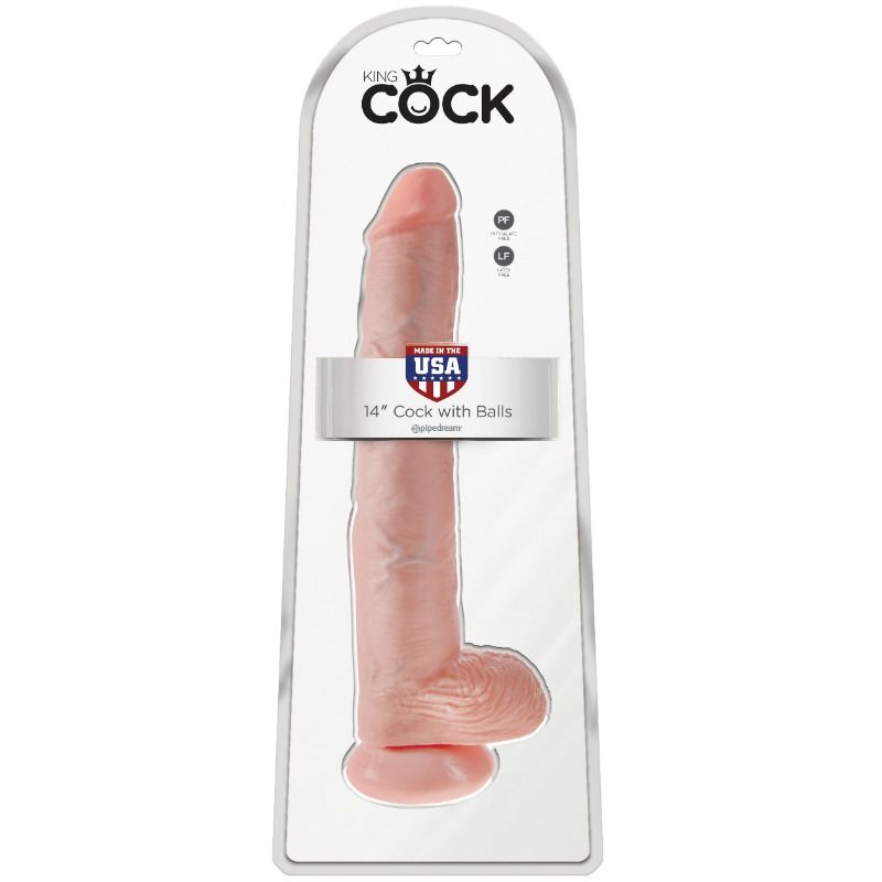 Gode réaliste XL avec testicules 36 cm ventouse — vue de profil