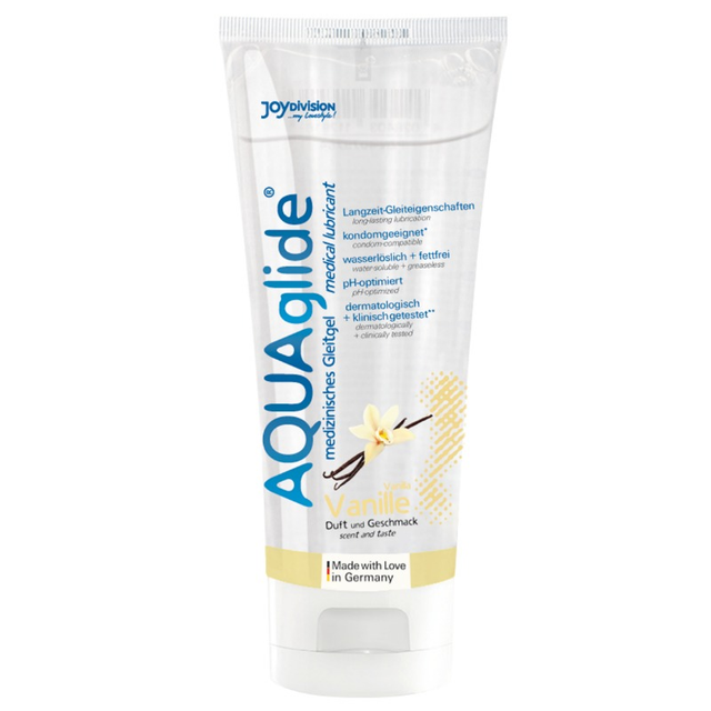 Lubrifiant aromatisé vanille 100 ml — Aquaglide · Joydivision Aquaglide · Lubrifiants aromatisés